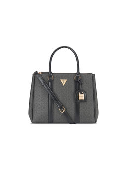 Guess - Grey Monogram Grim ball Large Satchel Bag with Detachable Strap