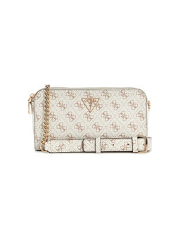 Guess - White Monogram Daryna Status Crossbody Bag