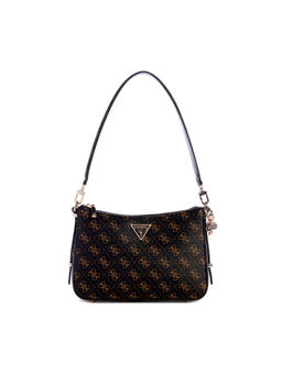 Guess - Brown Monogram Daryna Top Zip Shoulder Bag