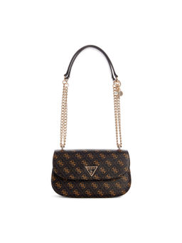 Guess - Brown Monogram Daryna Convertible Xbody Flap Bag