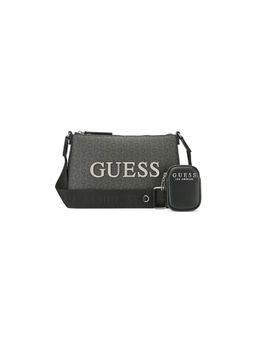 Guess - Grey Monogram Maisey Mini Top Zip Crossbody Bag with Pouch (Set of 2)