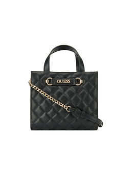 Guess - Black Quilted Fiddlewood Mini Tote Bag with Detachable Strap