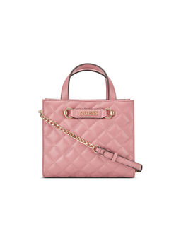 Guess - Pink Quilted Fiddlewood Mini Tote Bag with Detachable Strap