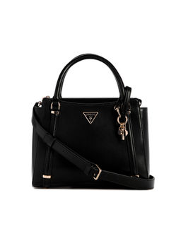 Guess - Black Solid Daryna 2 Comp Satchel Bag with Detachable Strap