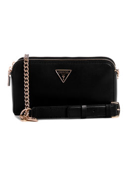 Guess - Black Solid Daryna Status Crossbody Bag