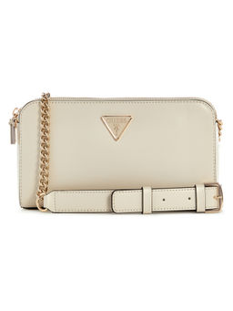 Guess - Off White Monogram Daryna Status Crossbody Bag
