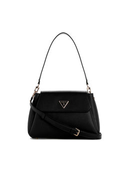 Guess - Black Solid Sora Girlfriend Crossbody Bag with Detachable Strap