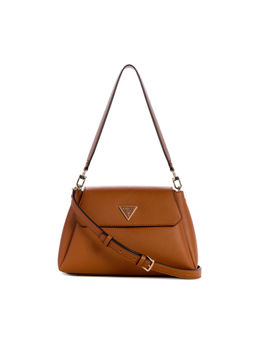 Guess - Cognac Solid Sora Girlfriend Crossbody Bag with Detachable Strap