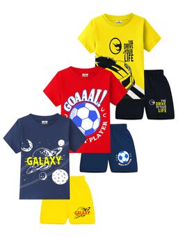 Kuchipoo - Boys Regular Fit Cotton T-shirts and Shorts (Kuc-Nsut-143) (Pack of 6)