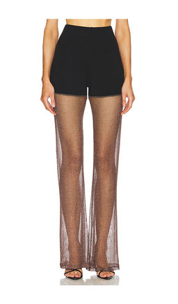 AAIZEL - Shimmer Sheer Contrast A-Line Pant