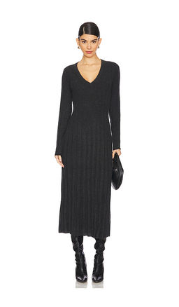 Autumn Cashmere - V Neck Ribbed Cashmere Dress