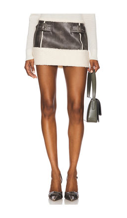 A VINTAGE FIT - Faux Shearling Mini Skirt