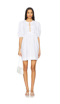 Ganni - Poplin Tie String Mini Dress