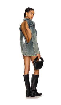 Masha Popova - Twisted Front Open Back Plush Dress