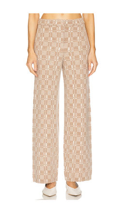 NAADAM - Luxe Plaid Jacquard Wide Leg Trouser
