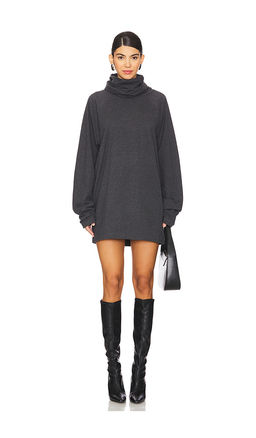 Norma Kamali - Oversized Raglan Sleeve Turtleneck Mini Dress