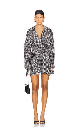 Norma Kamali - Oversized Shirt Flared Mini Dress