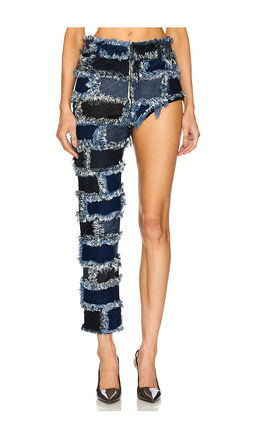 Romeo Hunte - Black One Leg Pant