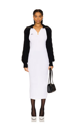 Rowen Rose - Turtleneck Raglan Knit Dress