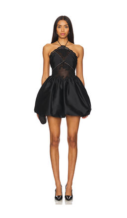 self-portrait - Taffeta Halterneck Mini Dress