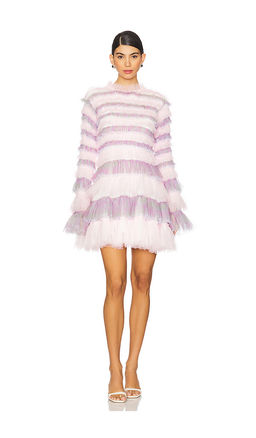 Susan Fang - Shirred Tulle Mini Dress