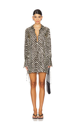 Shona Joy - Sana Silk Shirt Tie Mini Dress