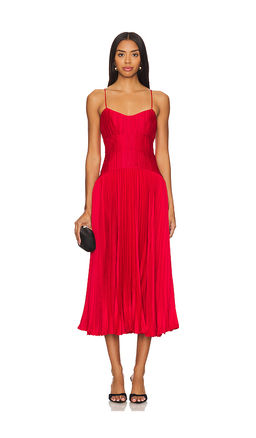 AMUR - Cherry Drop Waist Midi Dress