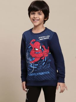 Kidsville - Spiderman Printed Navy Sweatshirt for Boys