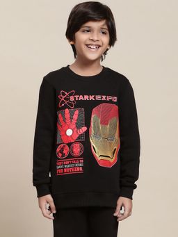 Kidsville - Iron Man Printed Black Sweatshirt for Boys