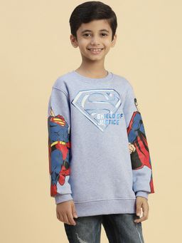 Kidsville - Superman Printed Blue Sweatshirt for Boys