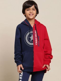 Kidsville - Captain America Colorblock Multi Color Hoodie for Boys