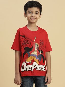 Kidsville - One Piece Printed Red T-Shirt for Boys