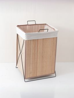 The Better Home - Light Brown Bamboo Laundry Basket 72L with Lid
