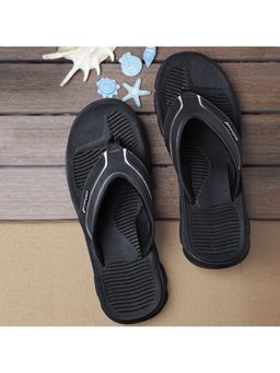 SOLETHREADS - Swagger Black Solid Men Flipflops