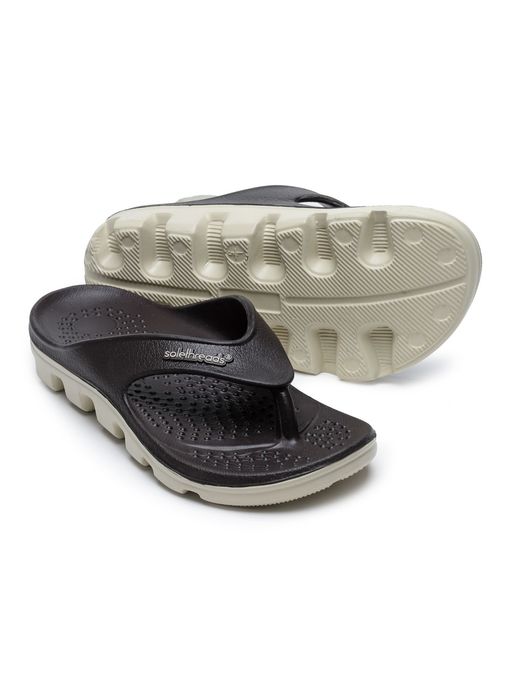 Buy SOLETHREADS Active-ortho Brown Solid Women Flip Flops Online