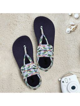 SOLETHREADS - Yoga Sling Navy Printed Women Sandals