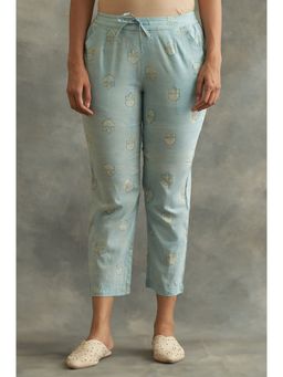 Folksong - Blue Floral Straight Pant