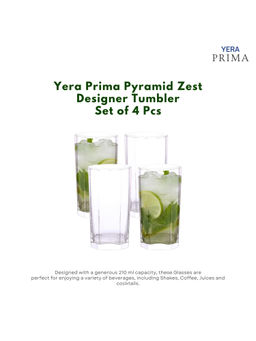 Yera - Prima Pyramid Zest Clear Cocktail Glasses (Pack Of 4)