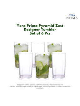 Yera - Prima Pyramid Zest Clear Cocktail Glasses (Pack Of 6)