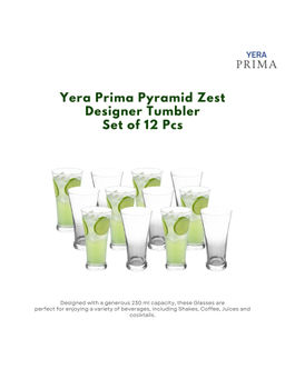 Yera - Prima Clear Cocktail Glasses (Pack Of 12)