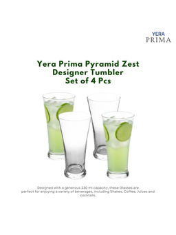 Yera - Prima Clear Cocktail Glasses (Pack Of 4)