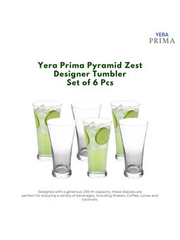 Yera - Prima Pink Clear Cocktail Glasses (Pack Of 6)