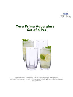 Yera - Prima Aqua Clear Cocktail Glasses (Pack Of 4)