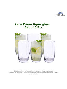 Yera - Prima Aqua Clear Cocktail Glasses (Pack Of 6)