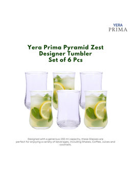 Yera - Prima Bonn Zest Clear Cocktail Glasses (Pack Of 6)