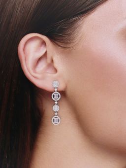 Kai Jewel - Sterling Silver Circled Succession Dangler Earrings