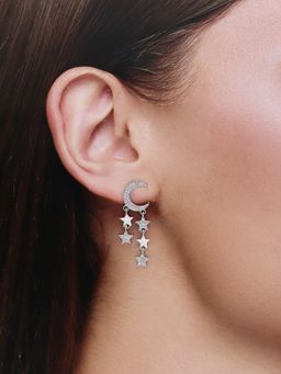 Kai Jewel - Sterling Silver Luna Stars Dangler Earrings