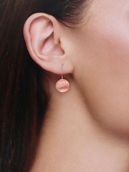Kai Jewel - Sterling Silver Rose Gold Plated Casual Circular Drop Earrings