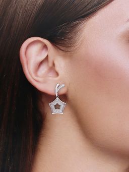 Kai Jewel - Sterling Silver Zircon Studded Star Earrings