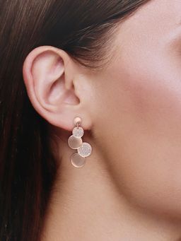 Kai Jewel - Sterling Silver Rose Gold Plated Elegant Circles Party Earrings
